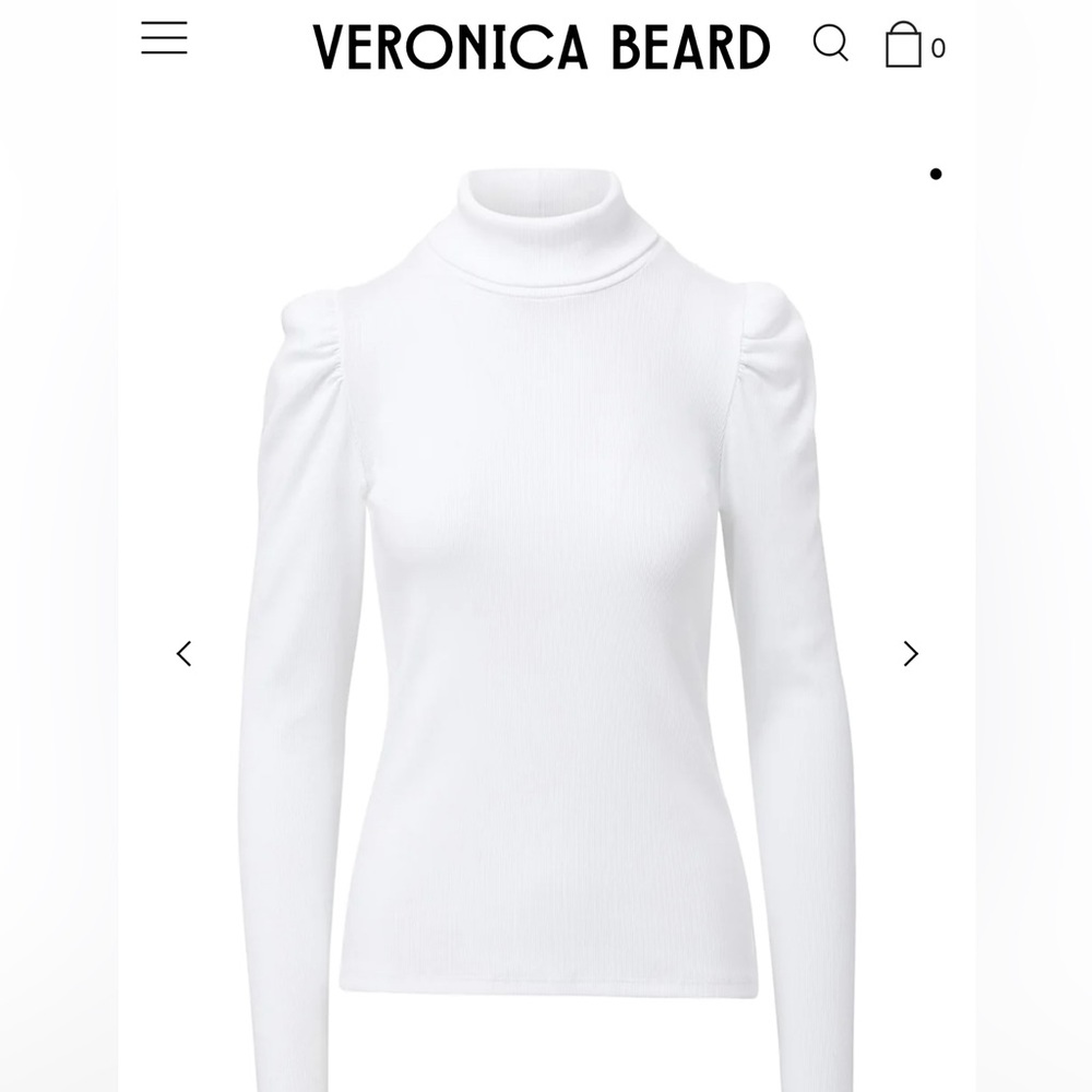NWOT Veronica Beard White Cedar Turtleneck- Large